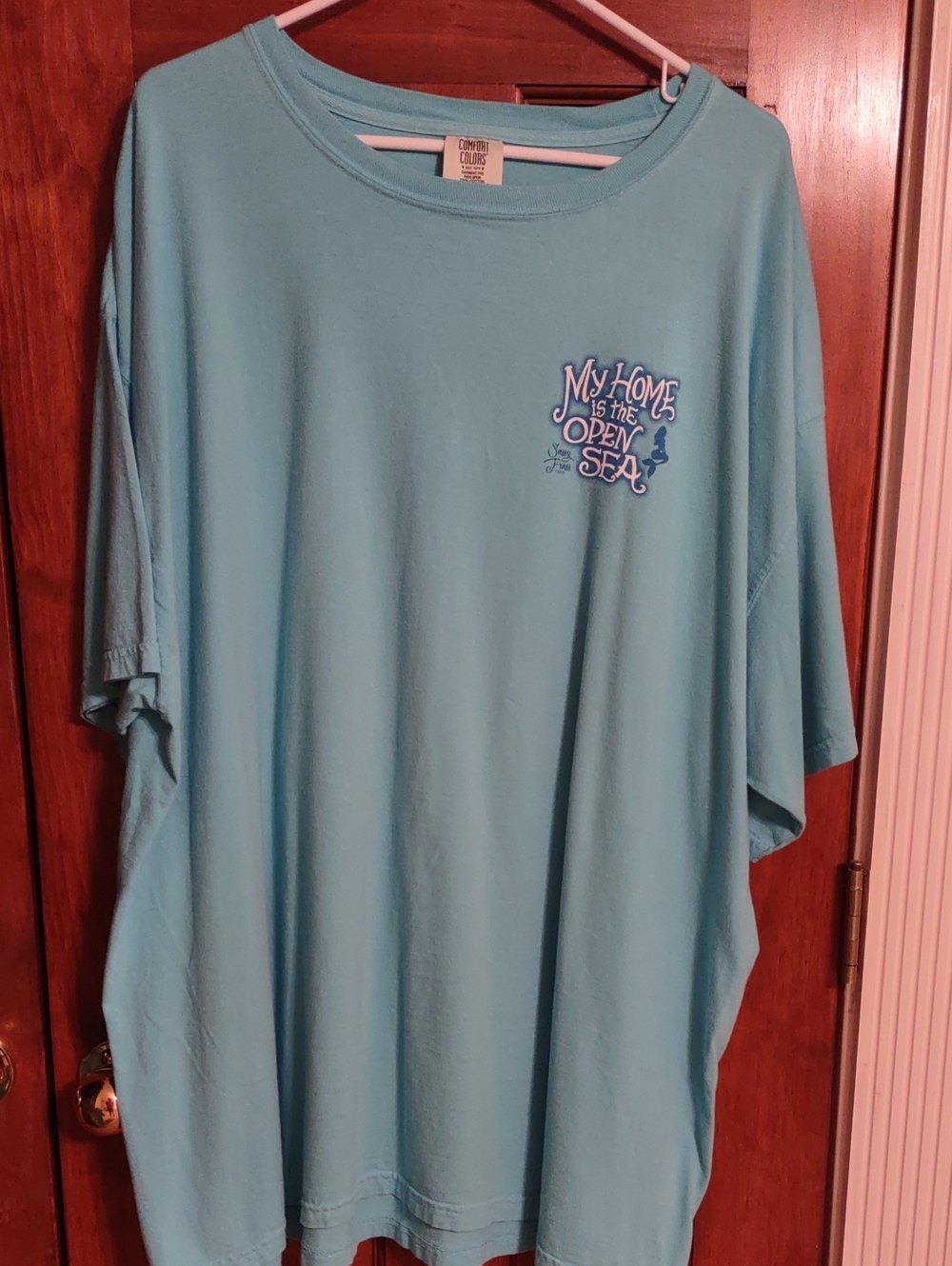 Comfort Colors Women's Turquoise Graphic Tee - 'My Home is the Open Sea'